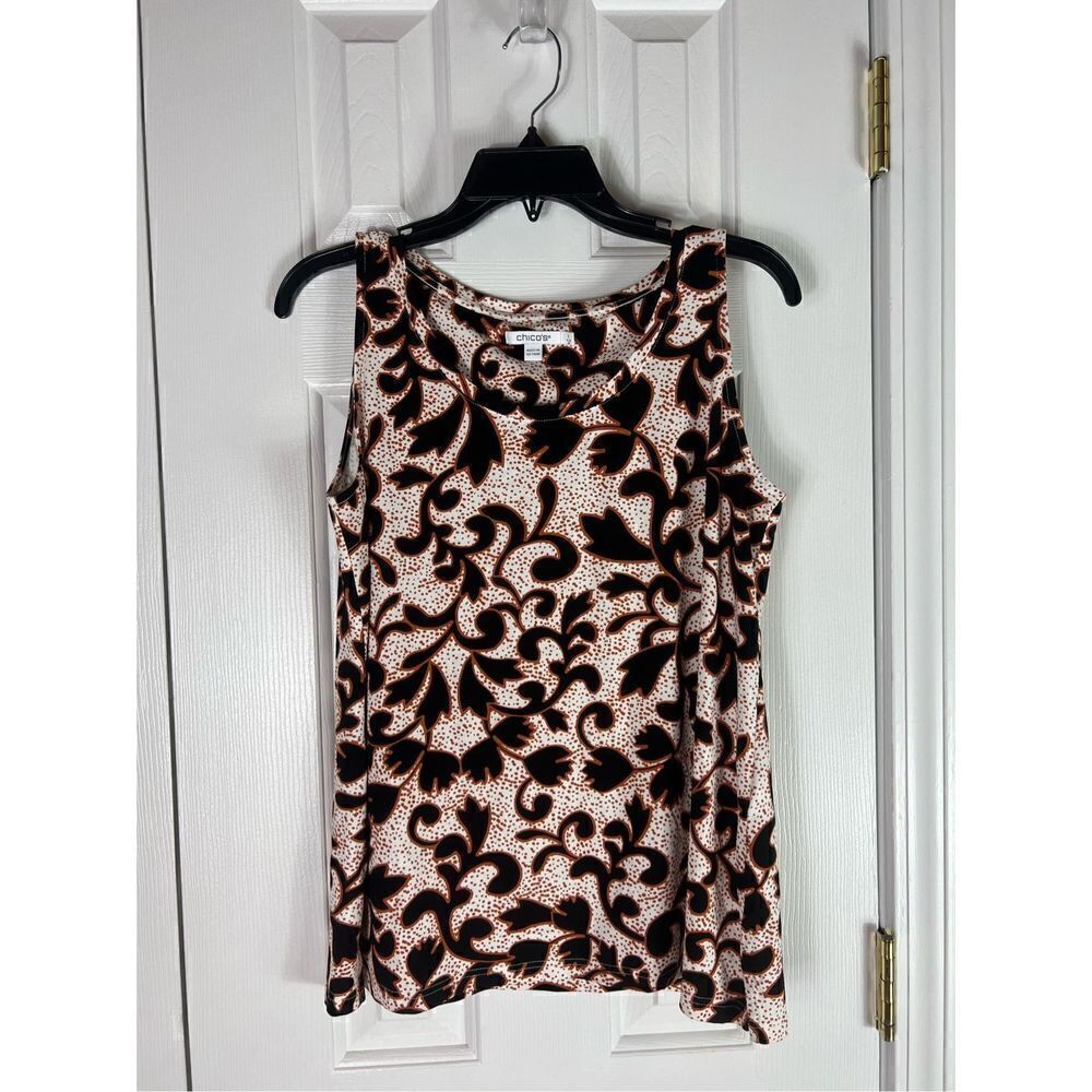 Chicos Womens Leopard Blouse Size 1 US M